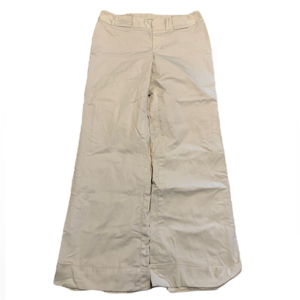 💜 Banana Republic Wide Leg Linen Blend Pants Size 8 Stretch